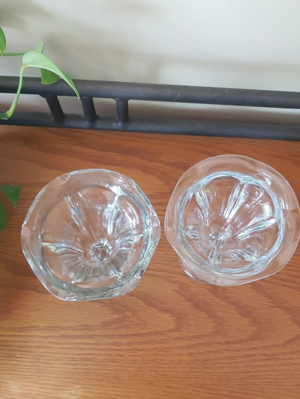 Vintage (2) Classic Clear Glass Dessert Compote Pair - Footed Sundae Cups